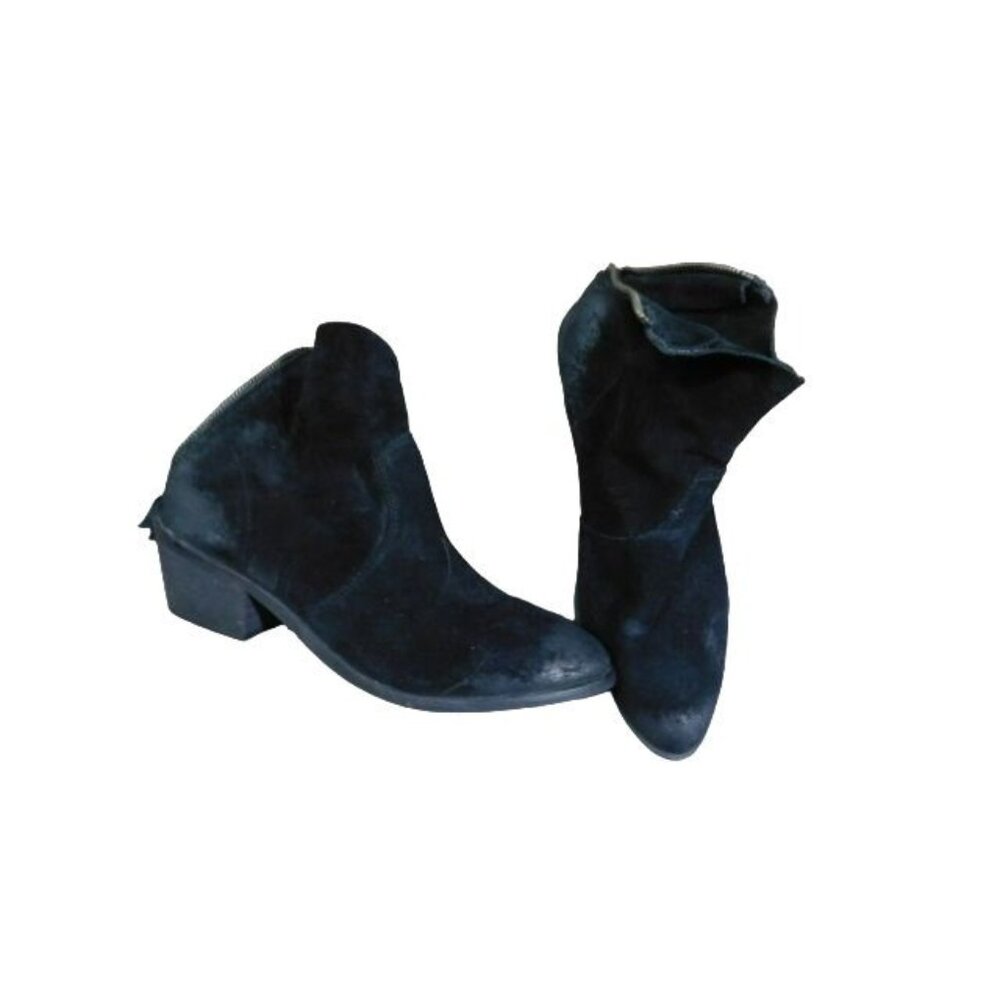 Rebels Size 8 Black Suede Leather Back Zip Ankle Boots NEW Nordstrom